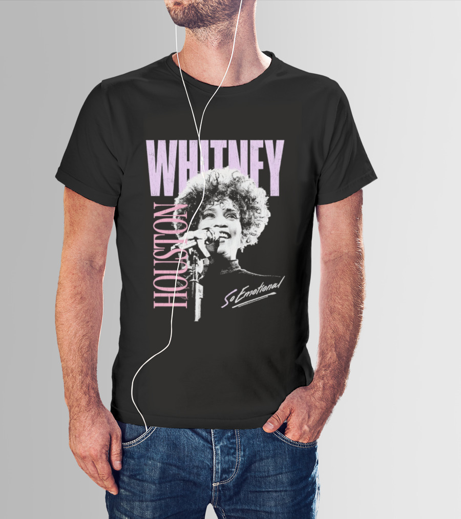 Whitney Houston So Emotional Distressed Vintage Pop Culture 80s T-Shirt