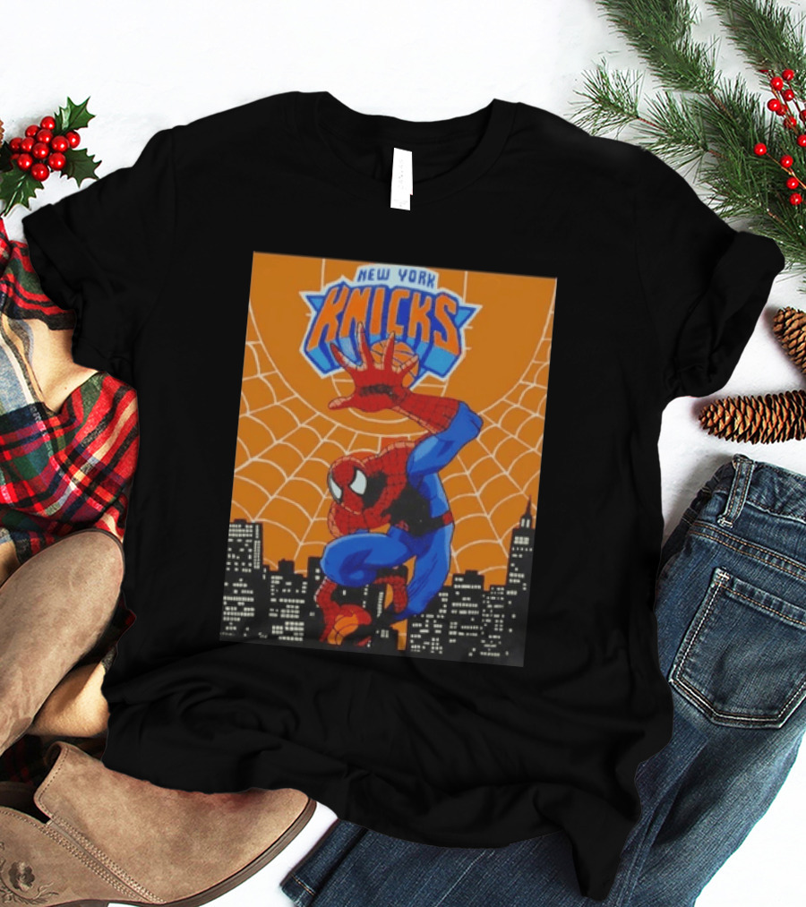 New York Knicks Spider Man Basketball T-Shirt