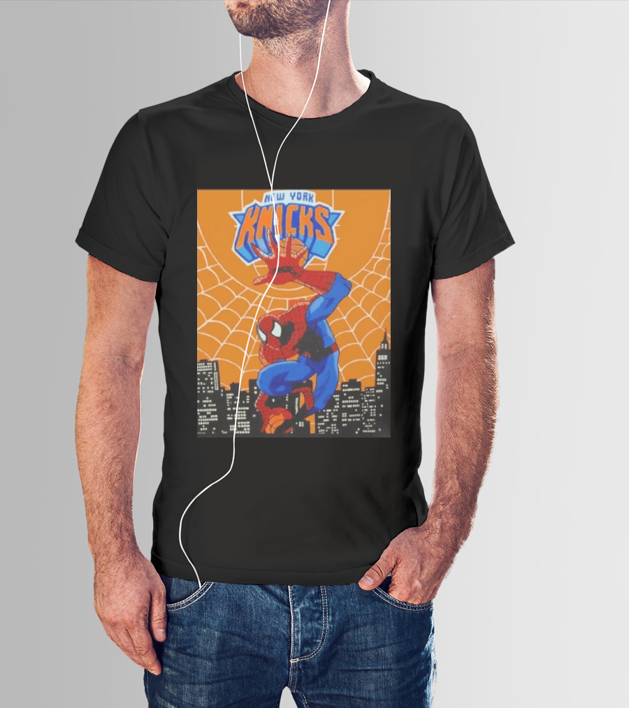 New York Knicks Spider Man Basketball T-Shirt