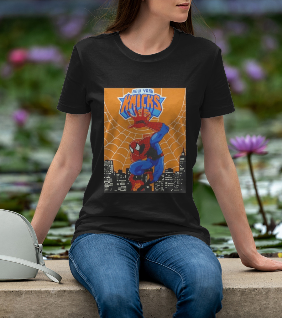 New York Knicks Spider Man Basketball T-Shirt