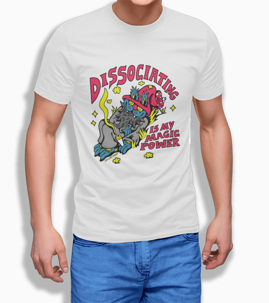 Dissociating Is My Magic Power Killer Acid Wizard Cat T-Shirt