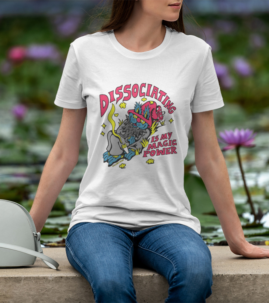 Dissociating Is My Magic Power Killer Acid Wizard Cat T-Shirt