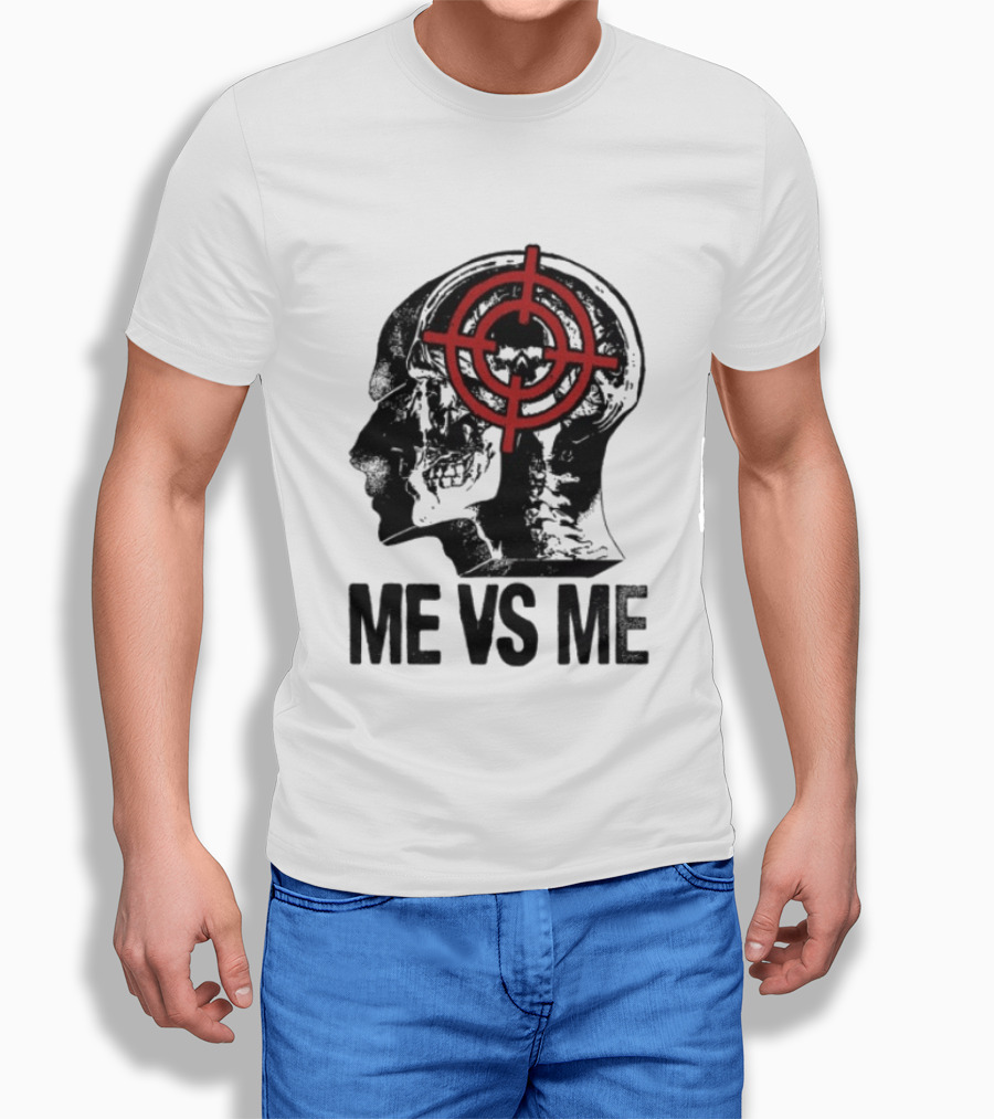 Get A Real Job Kid Store Me Vs Me White Target Head T-Shirt
