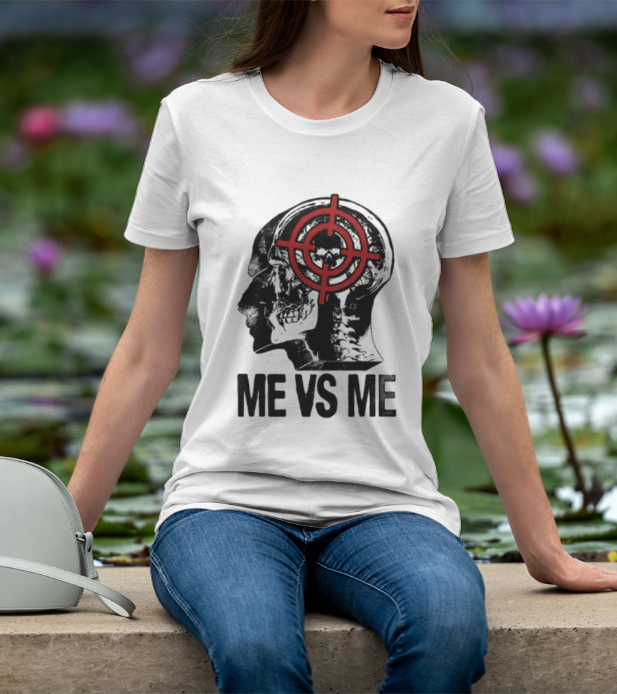 Get A Real Job Kid Store Me Vs Me White Target Head T-Shirt