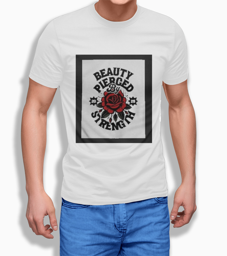 Beauty Pierced By Strength Red Rose 2025 T-Shirt