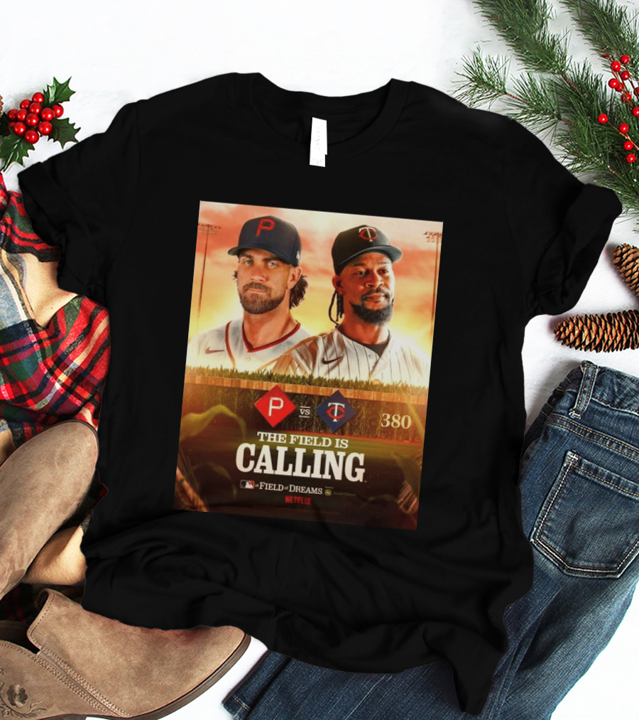 Philadelphia Vs Minnesota MLB Field Of Dreams Bryce Harper Byron Buxton Netflix 380 T-Shirt