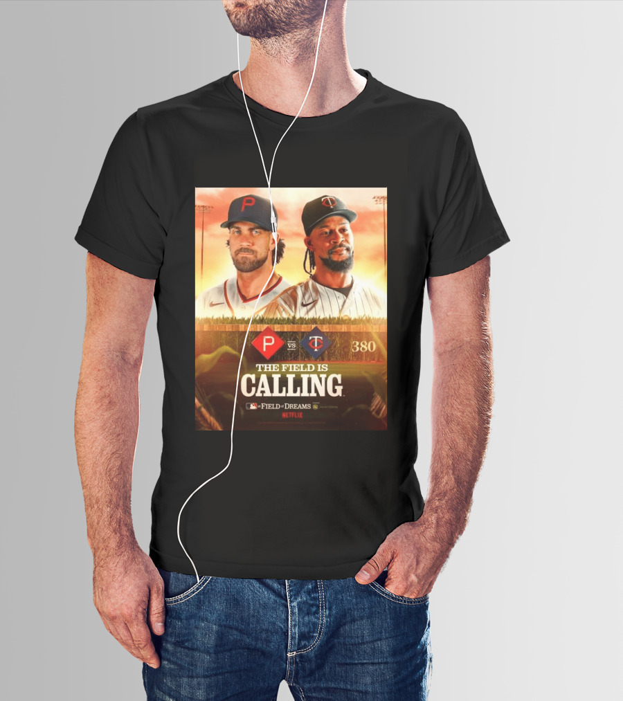 Philadelphia Vs Minnesota MLB Field Of Dreams Bryce Harper Byron Buxton Netflix 380 T-Shirt