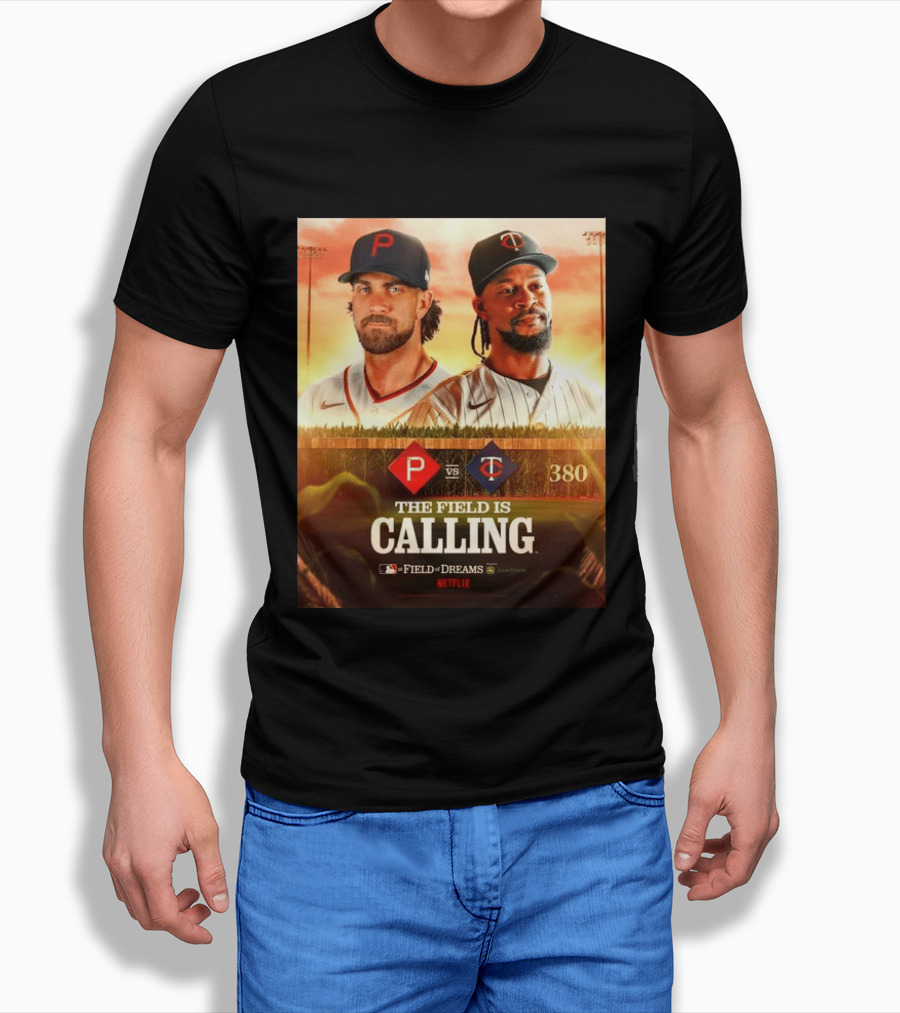 Philadelphia Vs Minnesota MLB Field Of Dreams Bryce Harper Byron Buxton Netflix 380 T-Shirt