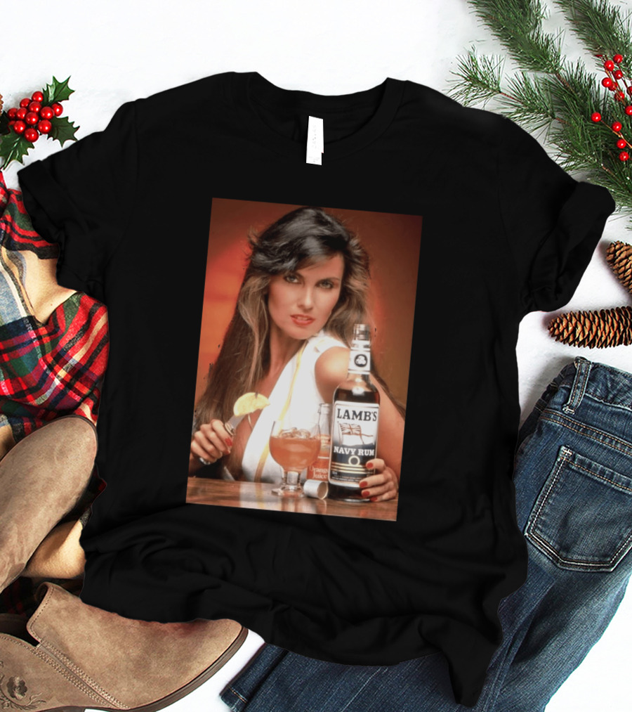 Lamb's Navy Rum Caroline Munro Orange Juice Cocktail Advertising T-Shirt