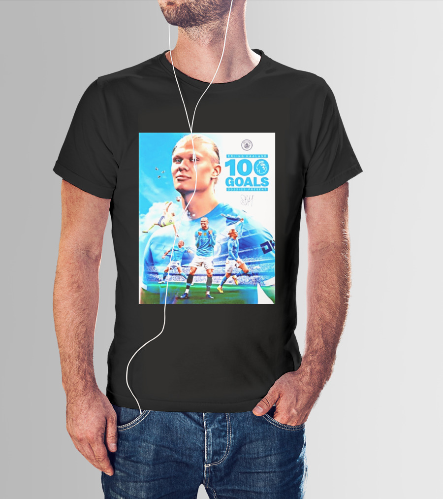 Erling Haaland 100 Goals Premier League 2022 2023 Present T-Shirt