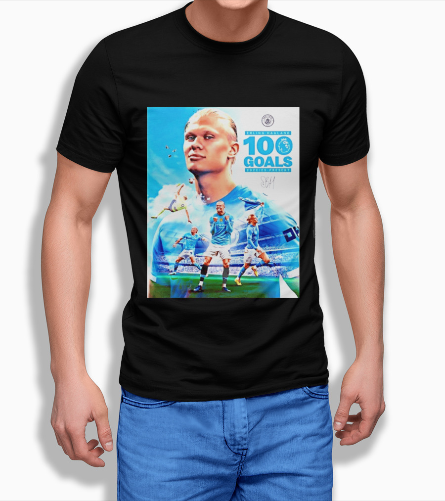 Erling Haaland 100 Goals Premier League 2022 2023 Present T-Shirt