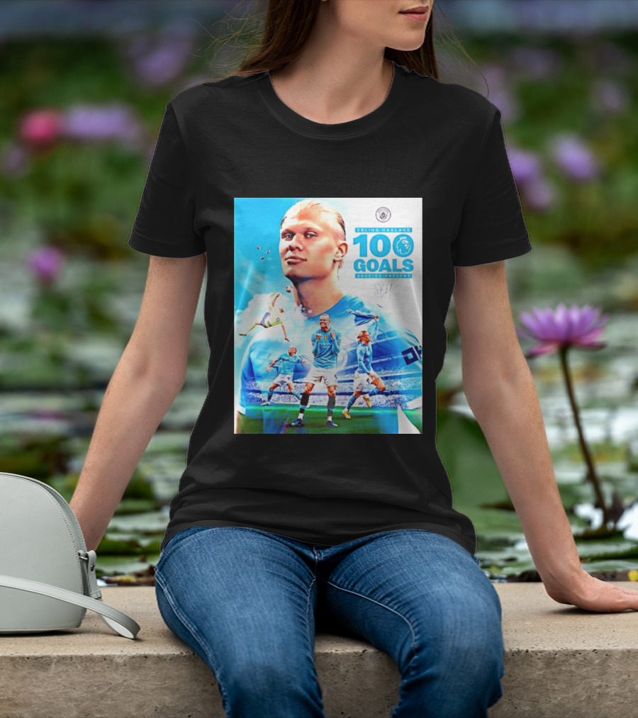 Erling Haaland 100 Goals Premier League 2022 2023 Present T-Shirt