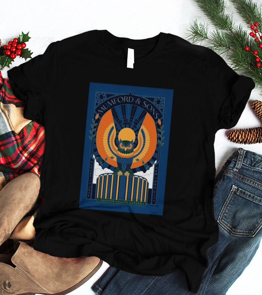 Mumford And Sons Madison Square Garden New York City August 12 2026 Owl T-Shirt