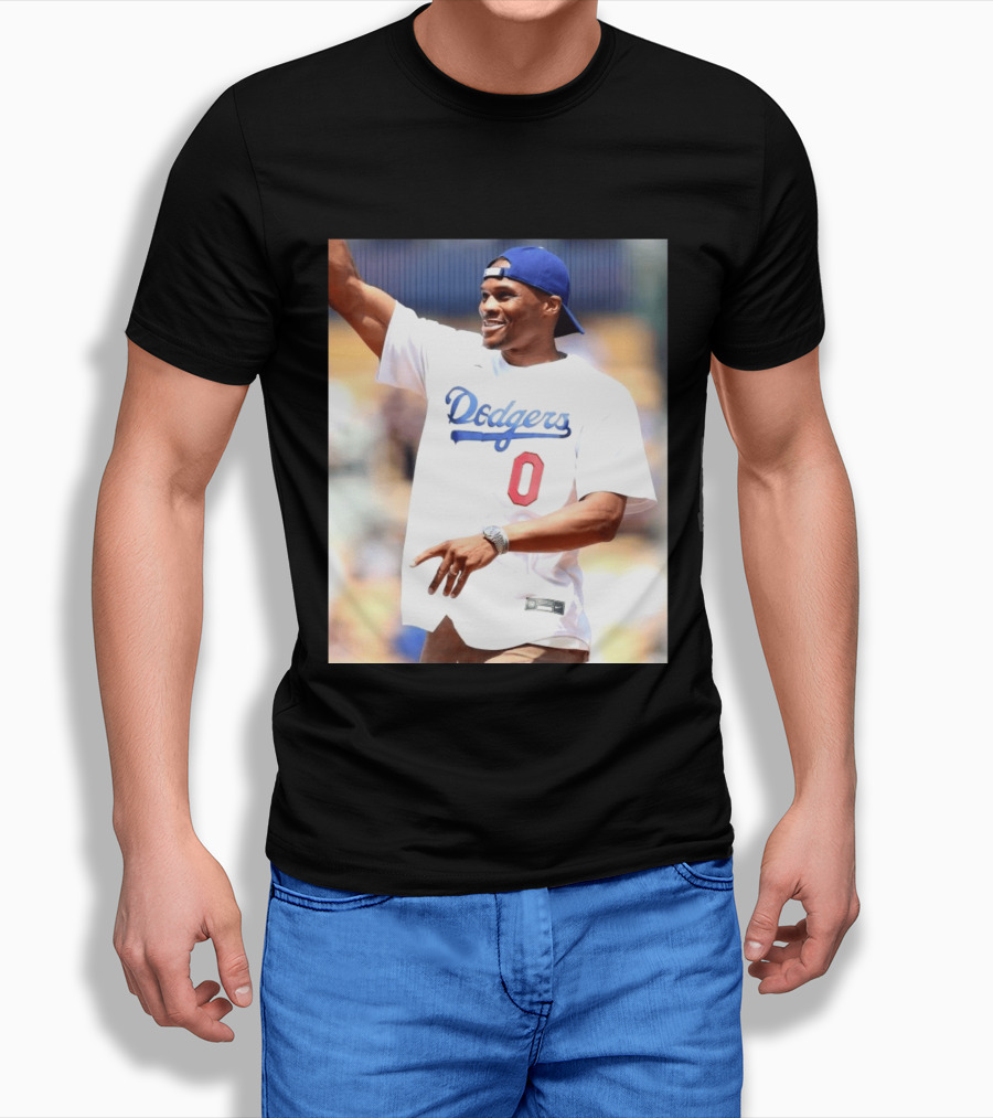 Russell Westbrook Dodgers 0 Jersey Celebration T-Shirt