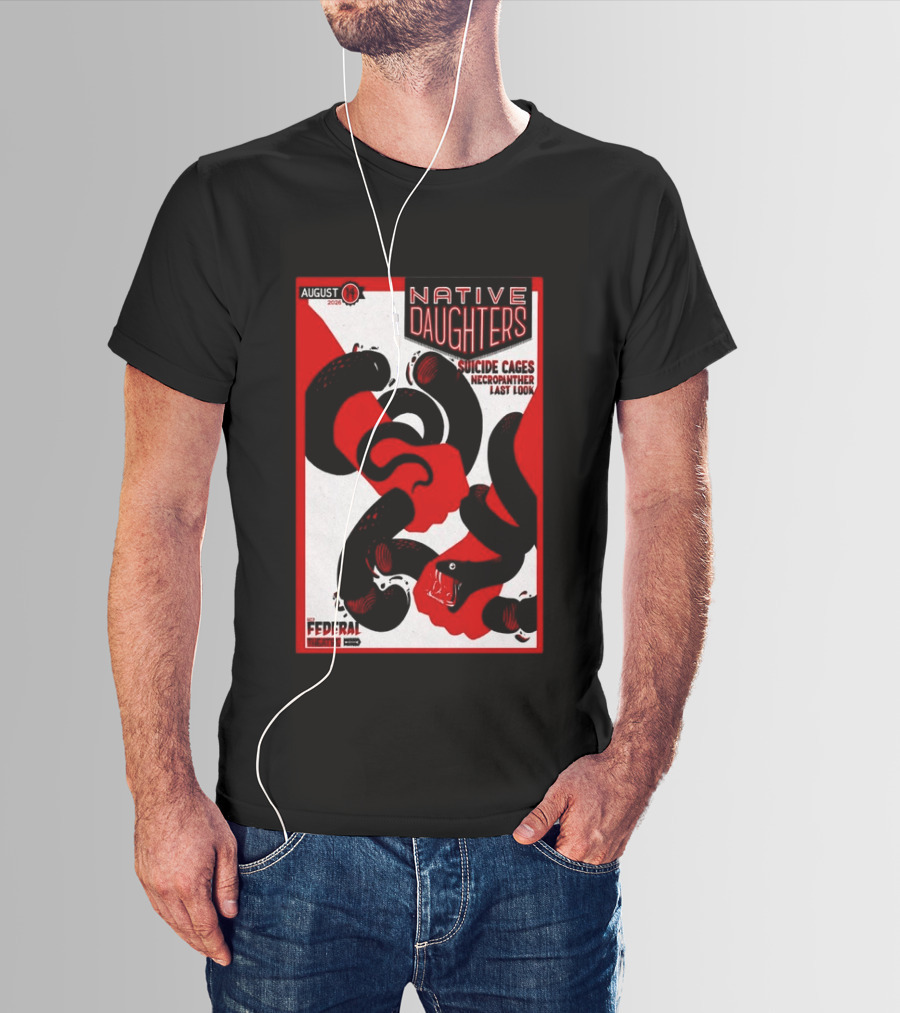 August 14 2026 Native Daughters Suicide Cages Necropanther Last Look Denver CO Federal Theater T-Shirt