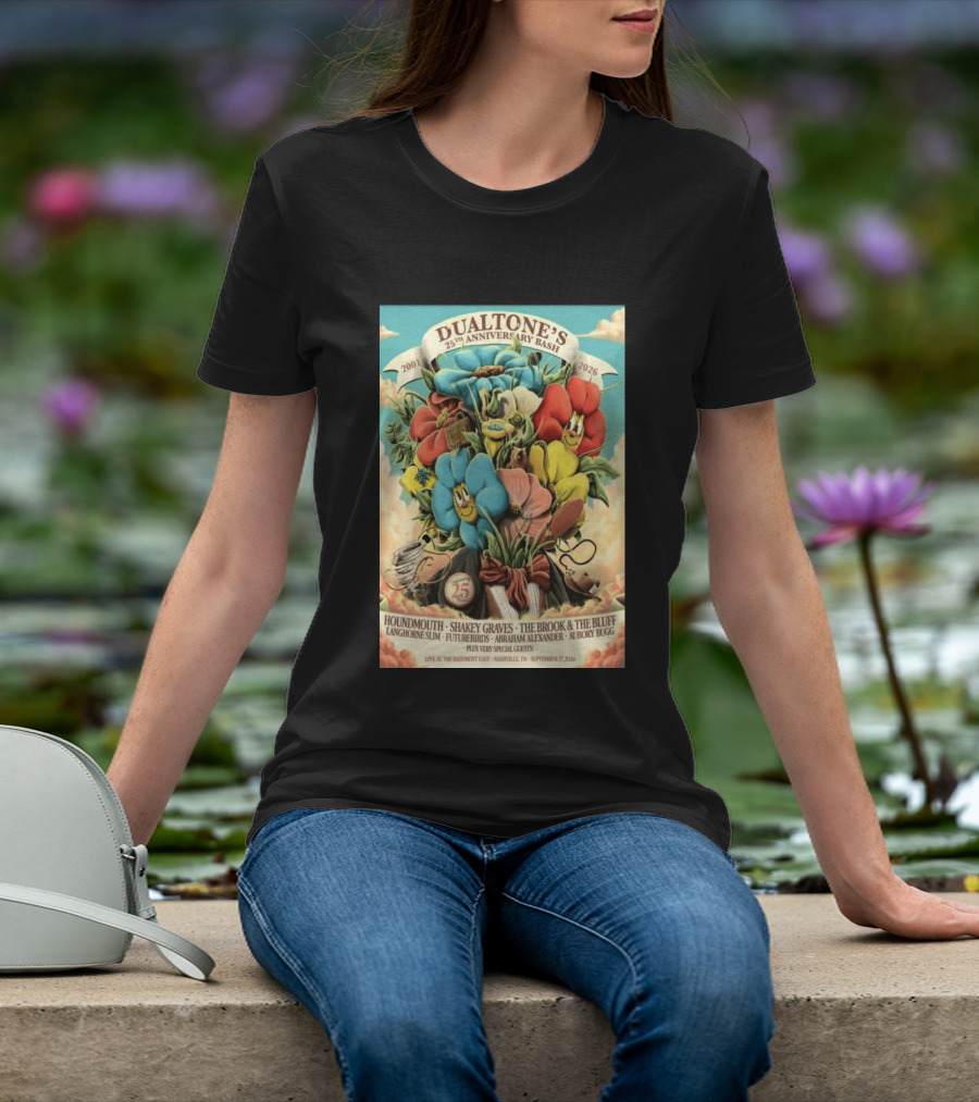 Dualtone's 25th Anniversary Bash September 17, 2026 Nashville Featuring Shakey Graves And The Brook & The Bluff T-Shirt