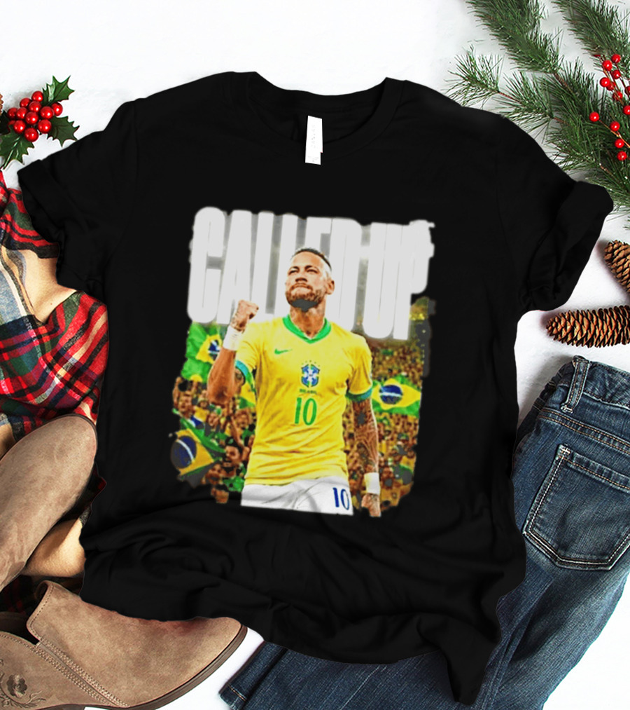 Neymar Brazil Called Up Football 10 Jersey Celebration T-Shirt