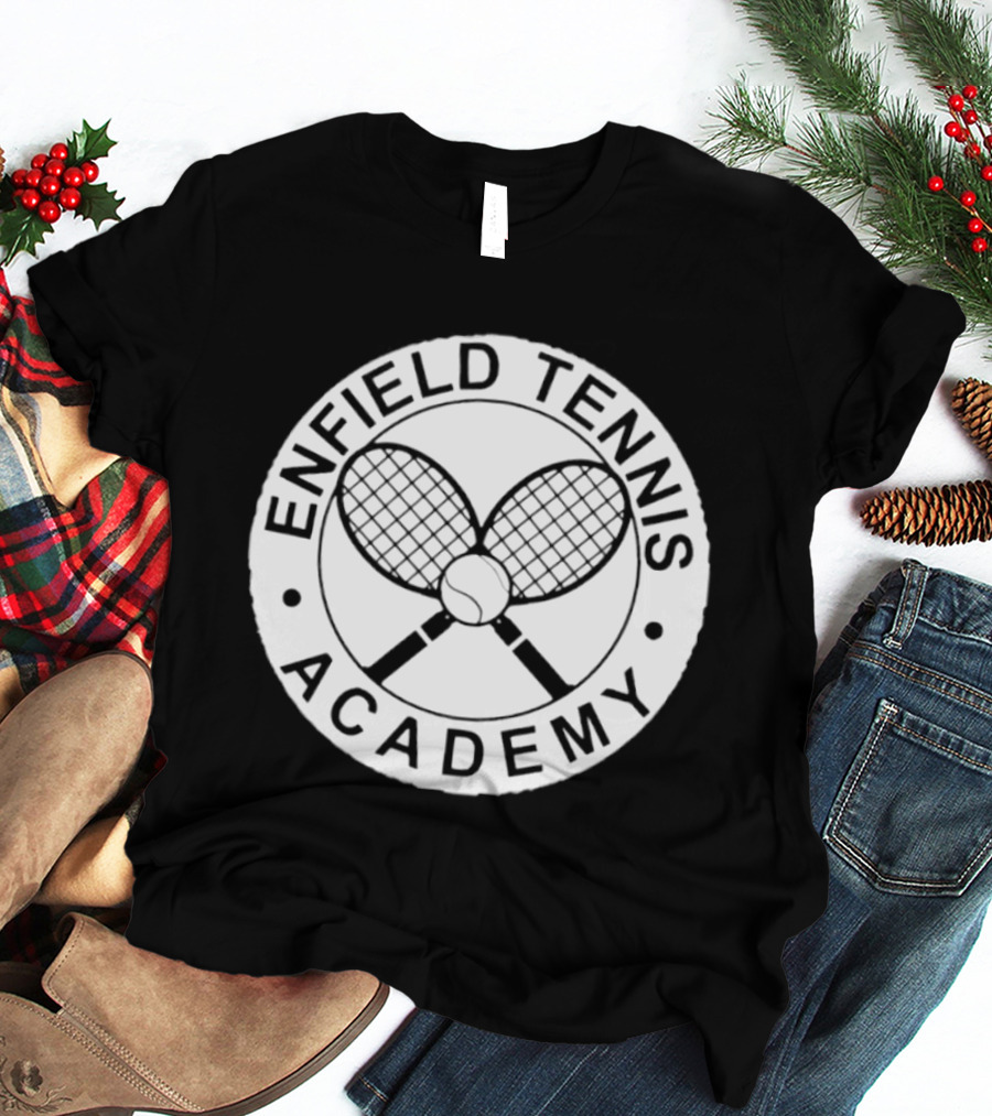 Enfield Tennis Academy Sports Club Circle Badge With Crossed Racquets T-Shirt