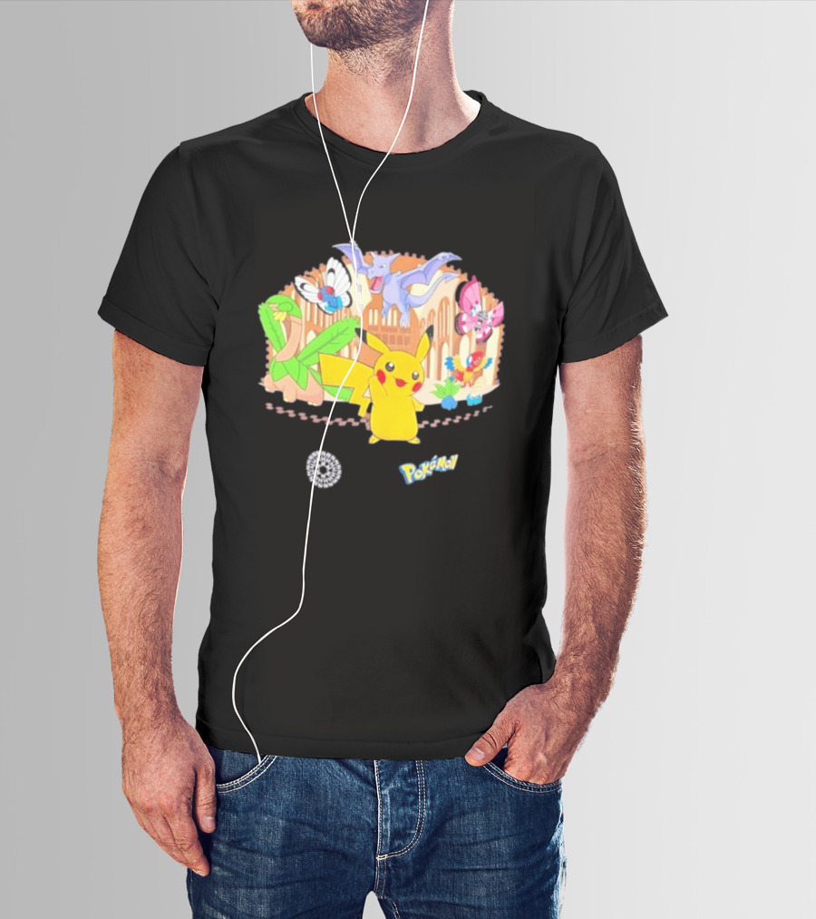 Pokecology Pikachu Aerodactyl Butterfree Vivillon Lileep Natural History Museum Collaboration T-Shirt