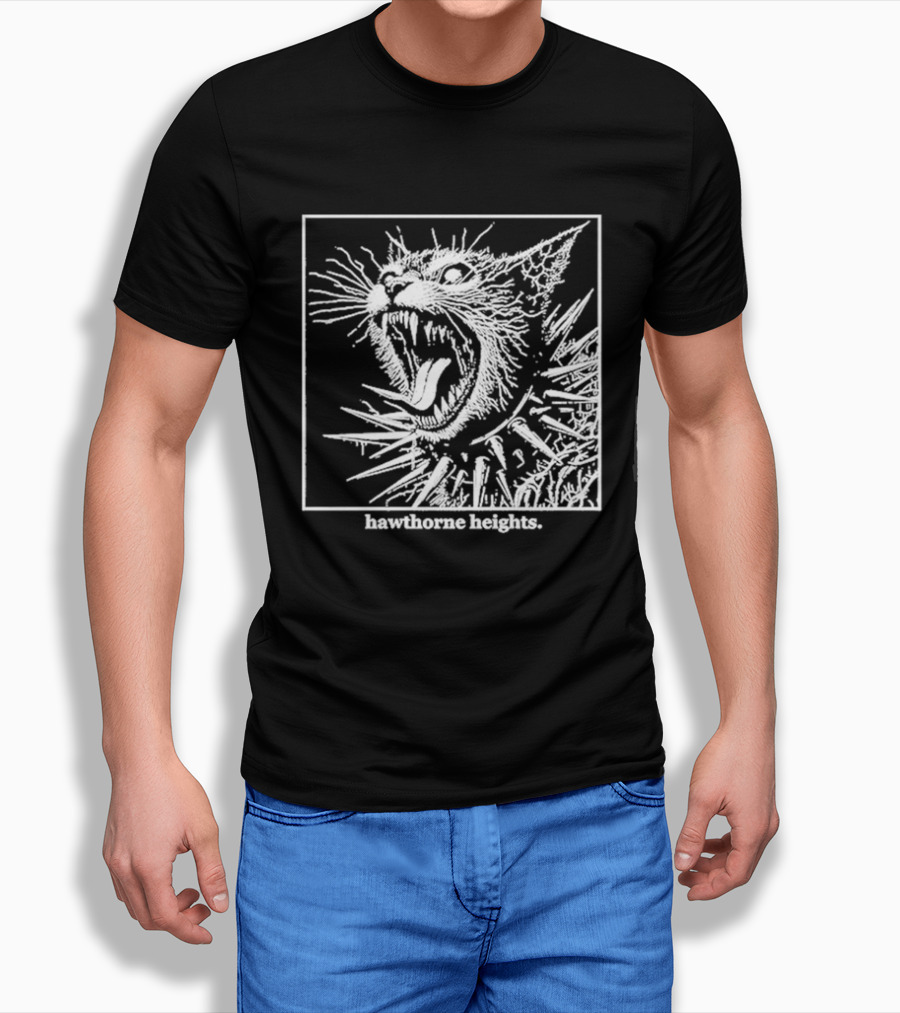 Hawthorne Heights Spiked Collar Cat Punk T-Shirt