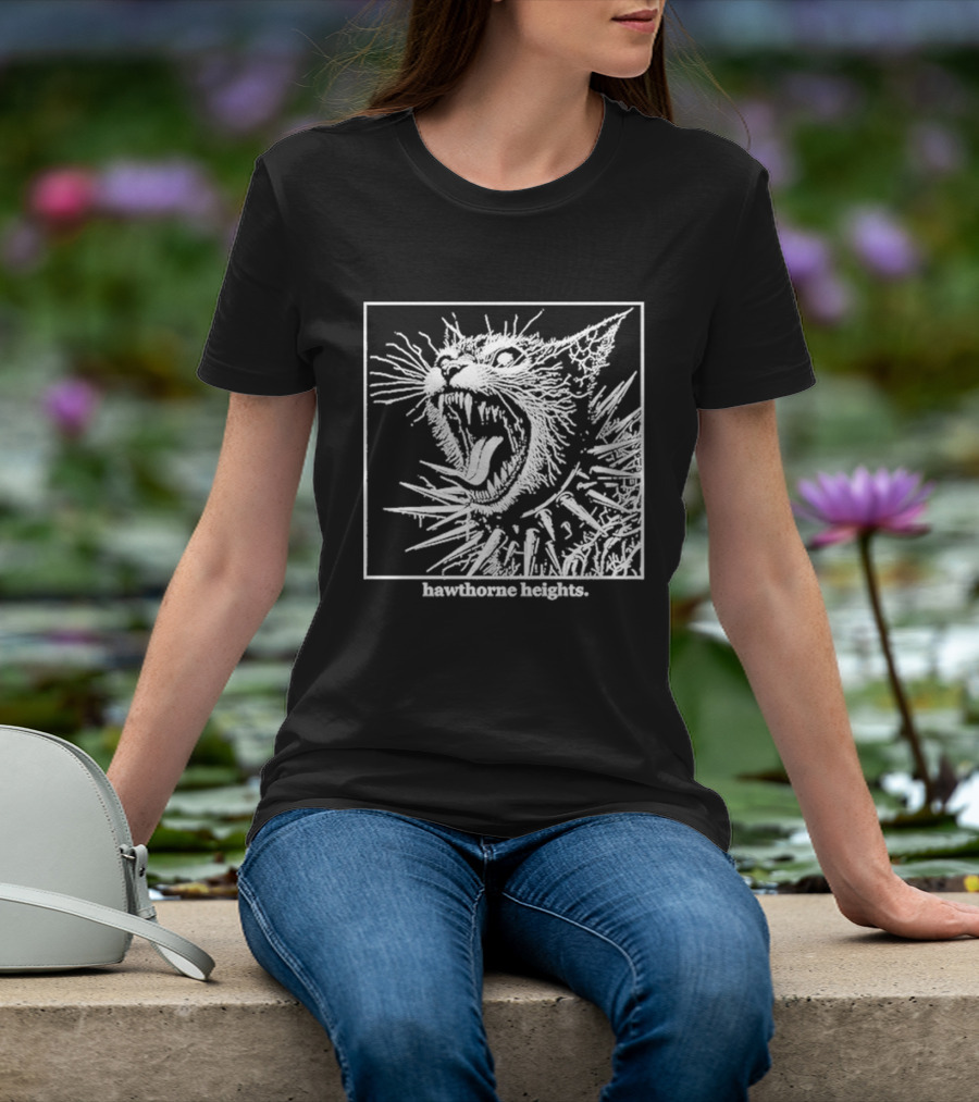 Hawthorne Heights Spiked Collar Cat Punk T-Shirt