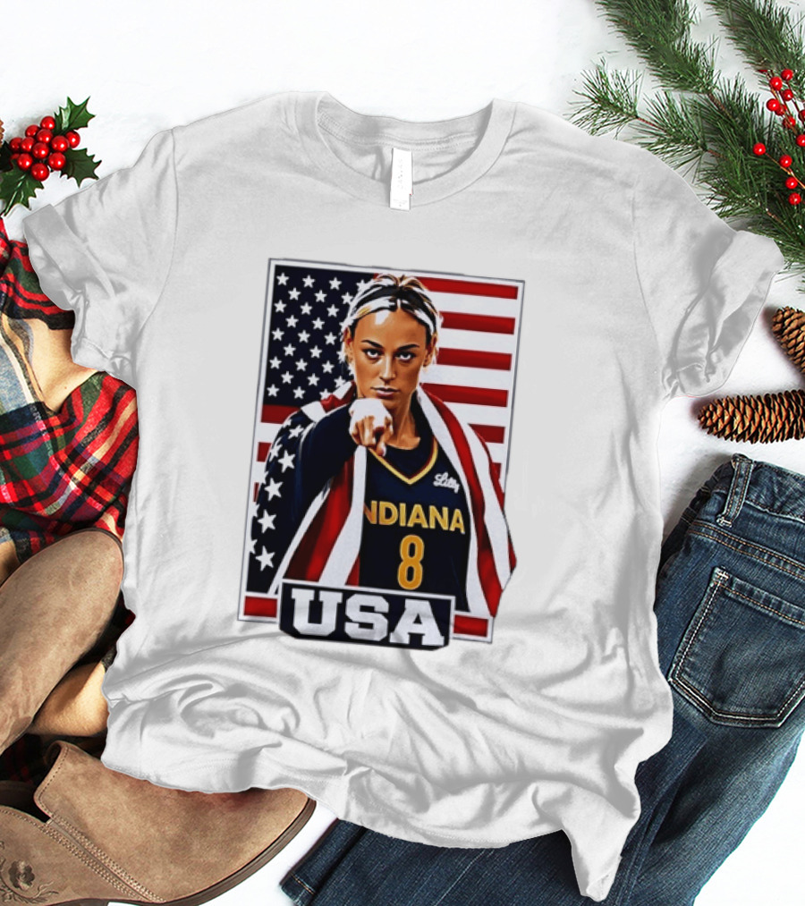 Lexie Hull Indiana Fever 8 USA WNBA Basketball Flag T-Shirt