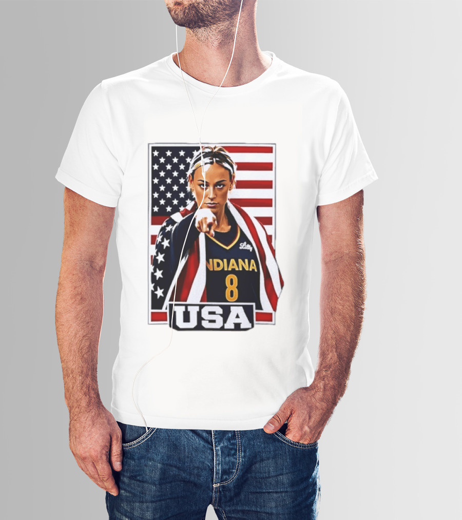 Lexie Hull Indiana Fever 8 USA WNBA Basketball Flag T-Shirt