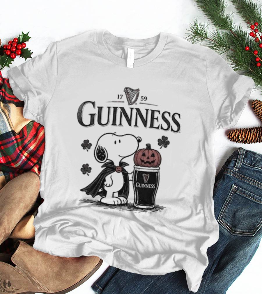 Guinness Snoopy Halloween Vampire Dark Brew Pumpkin T-Shirt