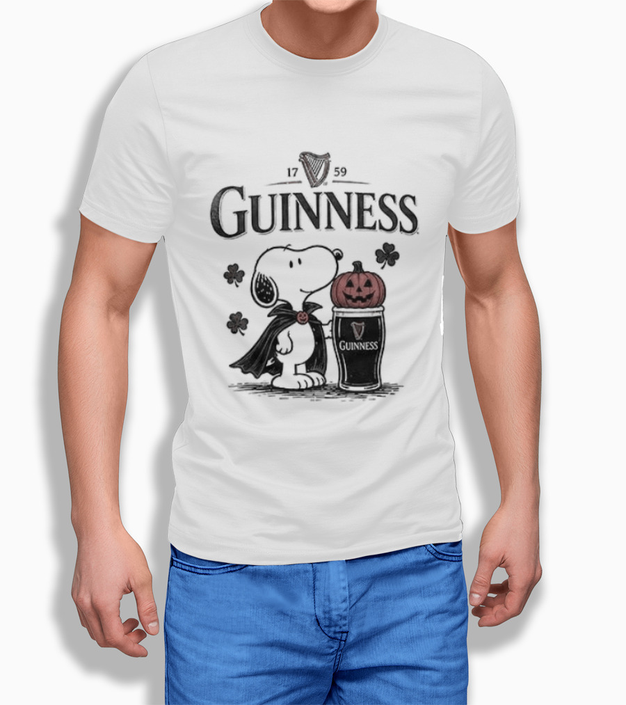 Guinness Snoopy Halloween Vampire Dark Brew Pumpkin T-Shirt