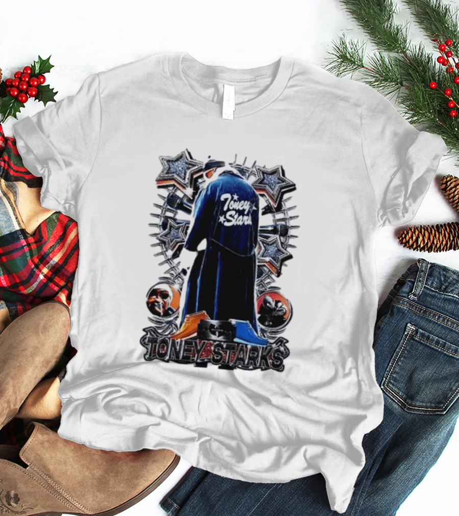 Toney Starks Blue Coat Star Motif Back Cover Art With Big Pun T-Shirt