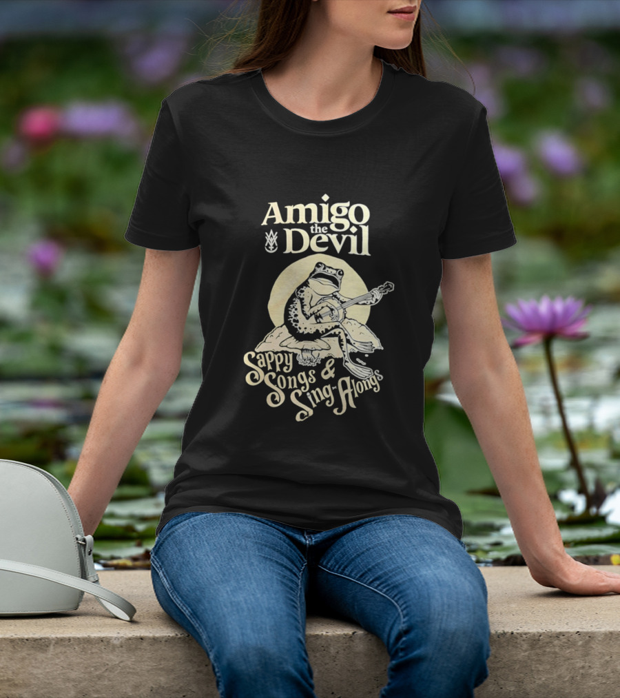 Amigo The Devil Sappy Songs And Sing Alongs Frog Playing Banjo T-Shirt