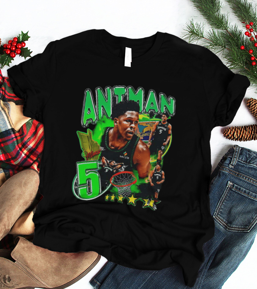ANITMAN 5 Anthony Edwards Minnesota Timberwolves Welcome To Minnesota T-Shirt