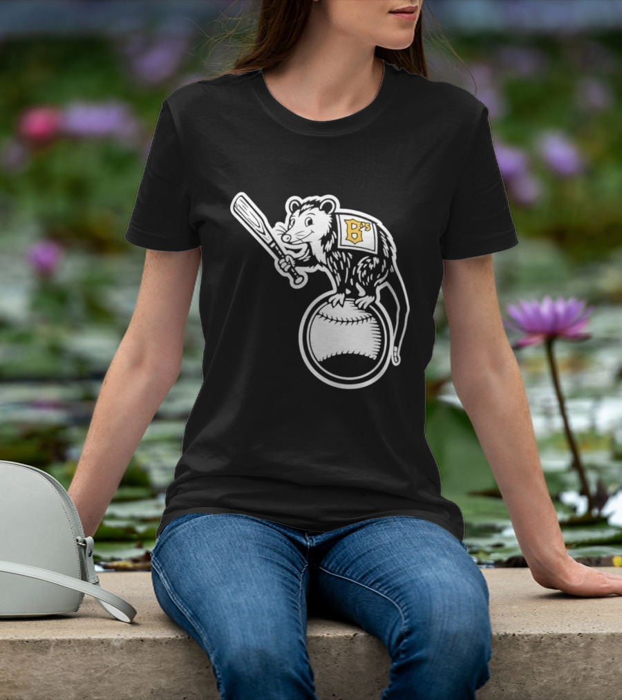 B's Baseball Opossum Batting On Ball T-Shirt