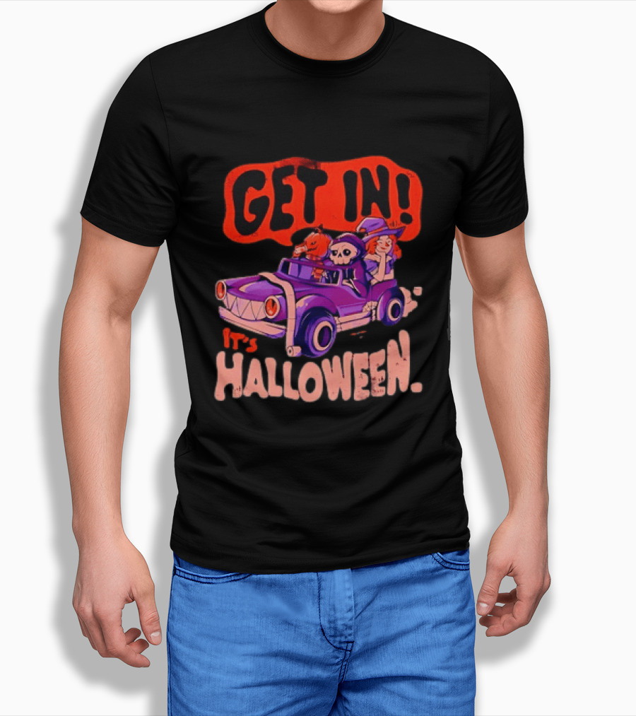 Get In It's Halloween Spooky Pumpkin Witch Car Fun T-Shirt