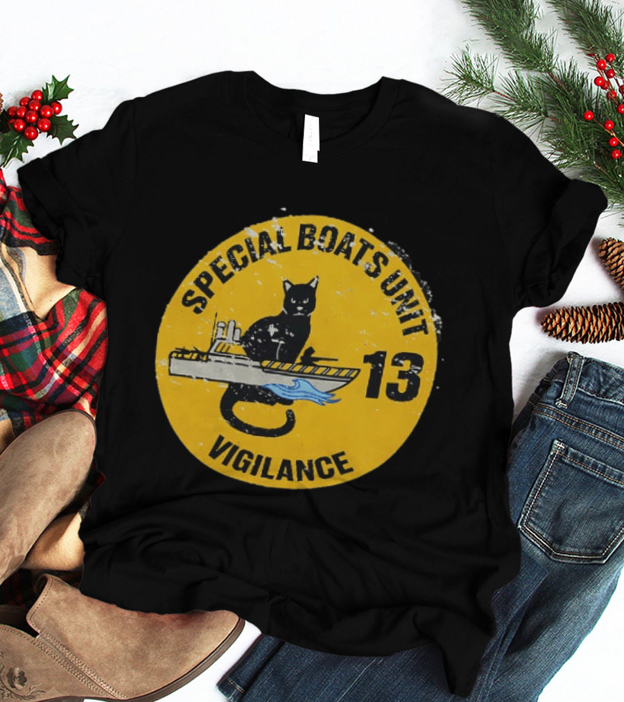 Special Boats Unit 13 Black Cat Vigilance T-Shirt