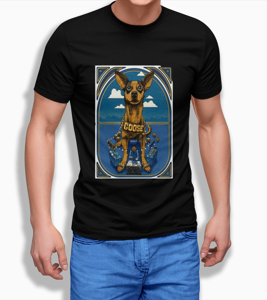 Goose Los Angeles Greek Theatre August 14 2026 Event With Dog And Clouds T-Shirt