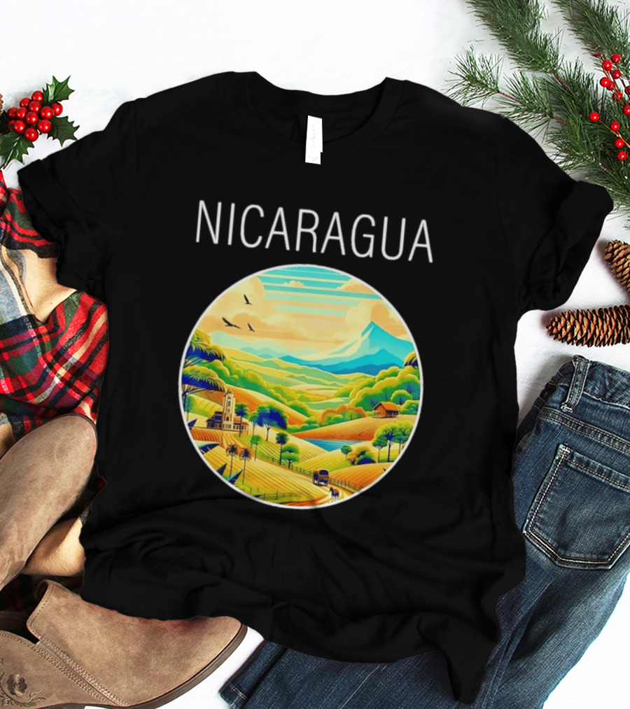 Nicaragua Scenic Landscape Central America Vibrant Mountain View T-Shirt