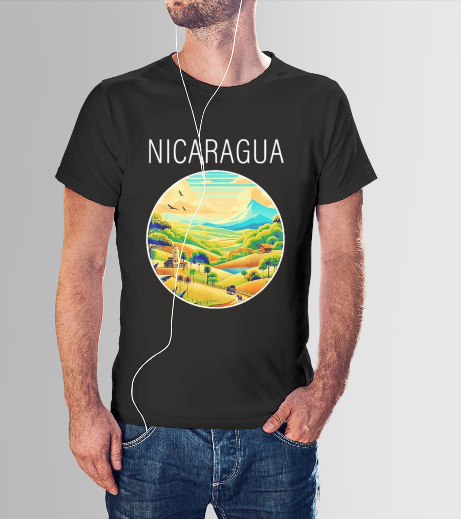 Nicaragua Scenic Landscape Central America Vibrant Mountain View T-Shirt