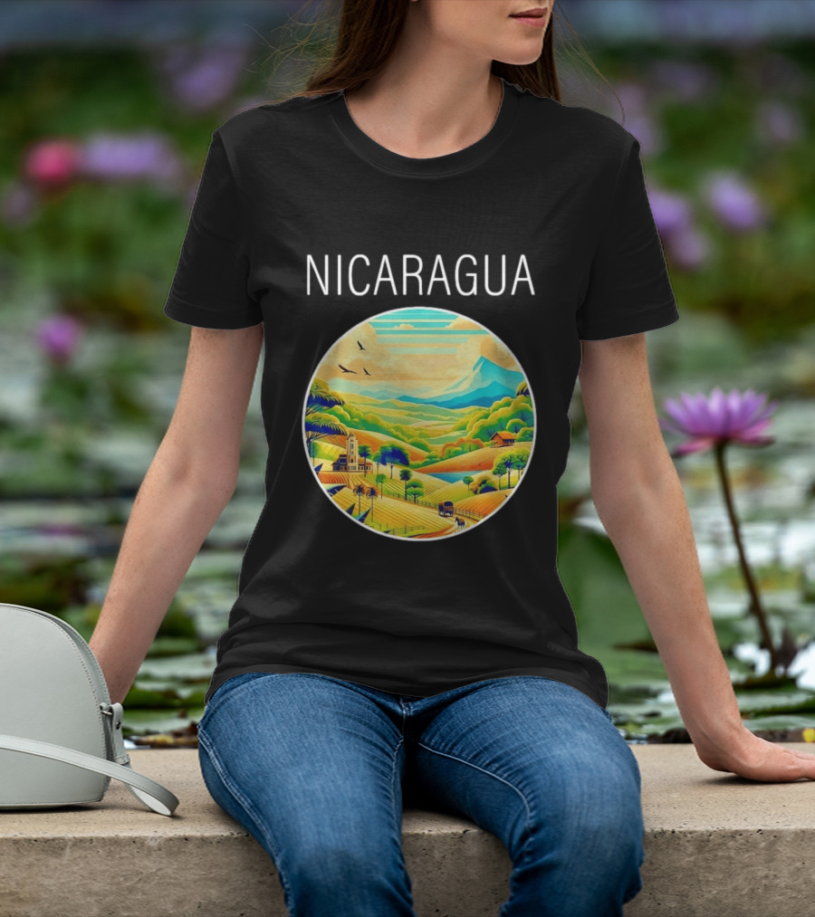 Nicaragua Scenic Landscape Central America Vibrant Mountain View T-Shirt