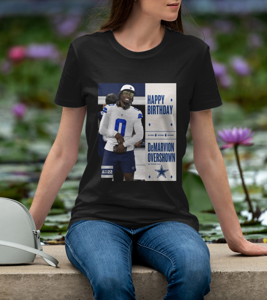 Happy Birthday DeMarvion Overshown 26 Years Old Dallas Cowboys Linebacker Celebration T-Shirt