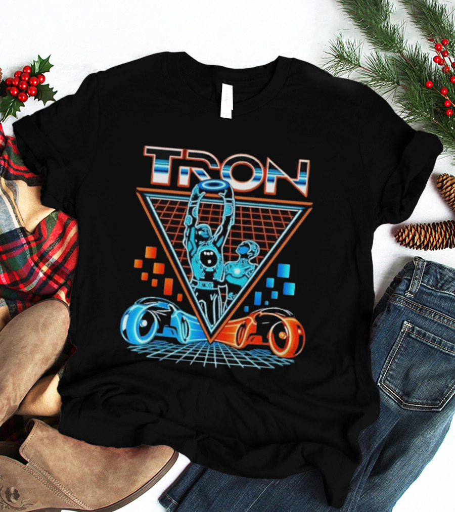 Tron Light Cycle Grid Sci Fi 80s Movie Characters And Iconic Vehicles T-Shirt