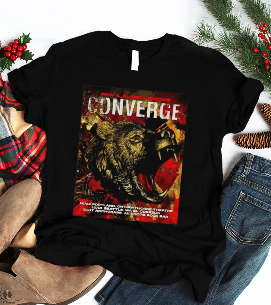 PNW Alaska Shows Converge Bear October Portland Seattle Anchorage Tour Dates T-Shirt