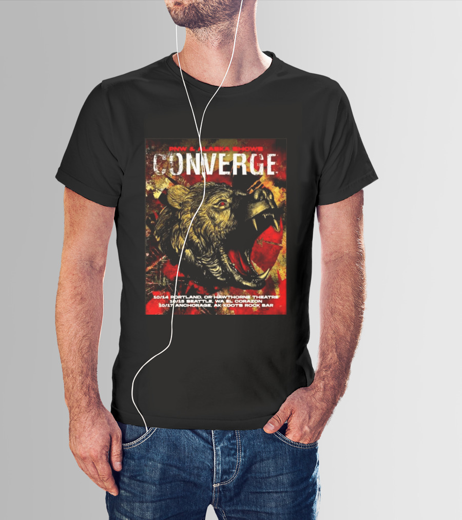 PNW Alaska Shows Converge Bear October Portland Seattle Anchorage Tour Dates T-Shirt