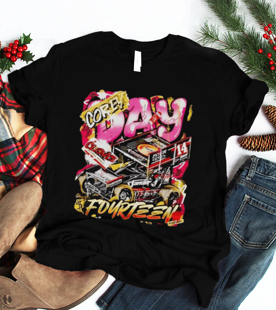 Corey Day Clovis Racing Sprint Car Number 14 Fourteen T-Shirt