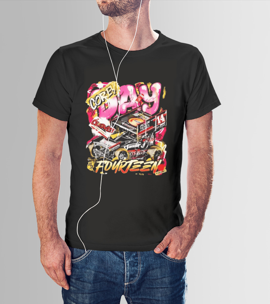 Corey Day Clovis Racing Sprint Car Number 14 Fourteen T-Shirt