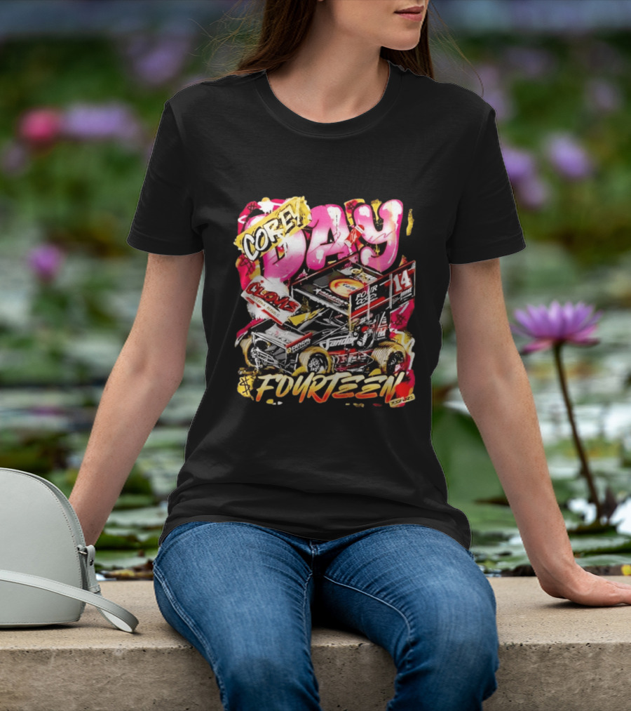 Corey Day Clovis Racing Sprint Car Number 14 Fourteen T-Shirt