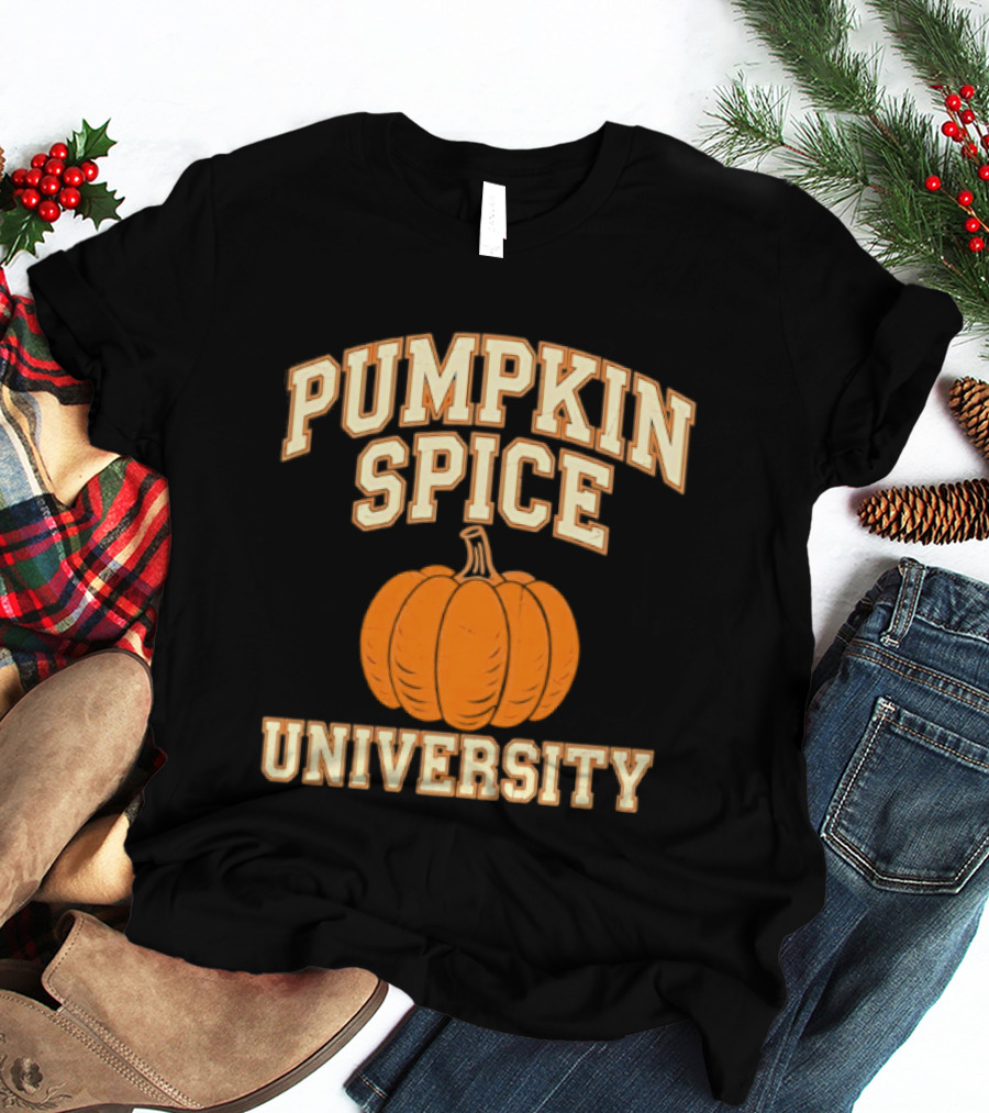 Pumpkin Spice University Distressed Fall T-Shirt