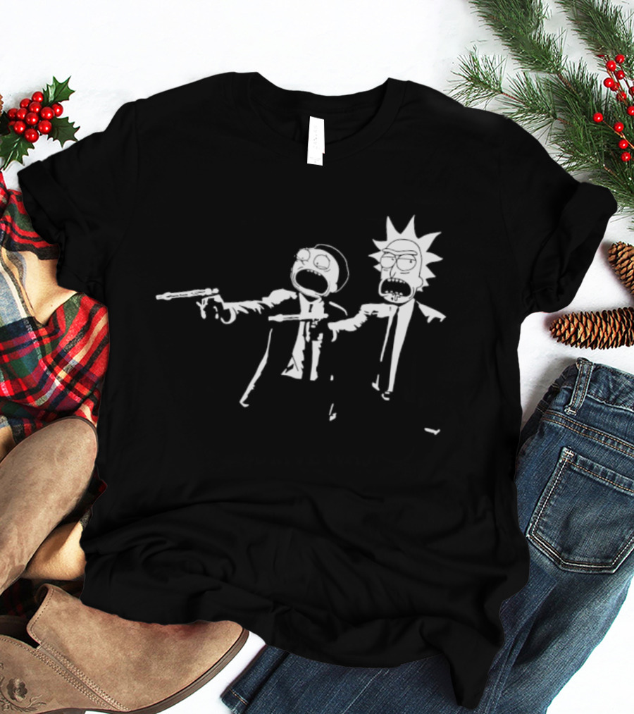 Rick And Morty Pulp Fiction Crossover Adult Swim T-Shirt