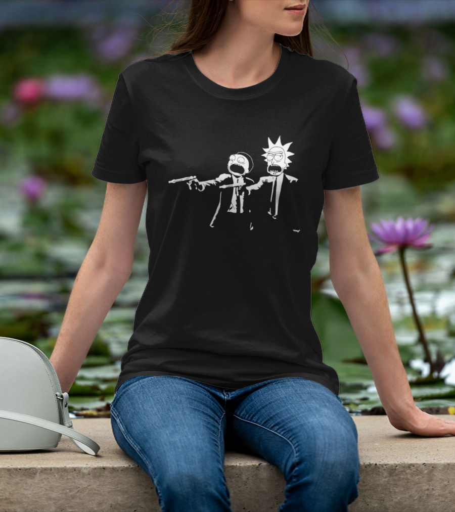 Rick And Morty Pulp Fiction Crossover Adult Swim T-Shirt