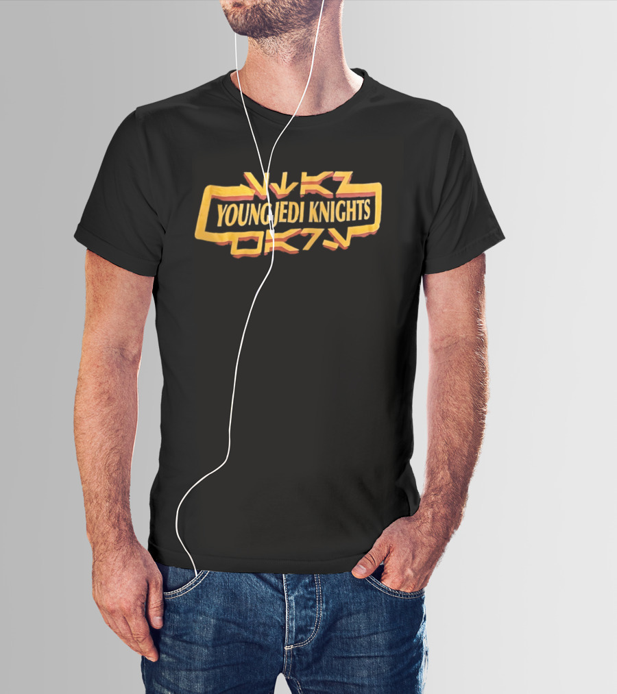 Young Jedi Knights Star Wars Sci Fi Text Art Yellow T-Shirt